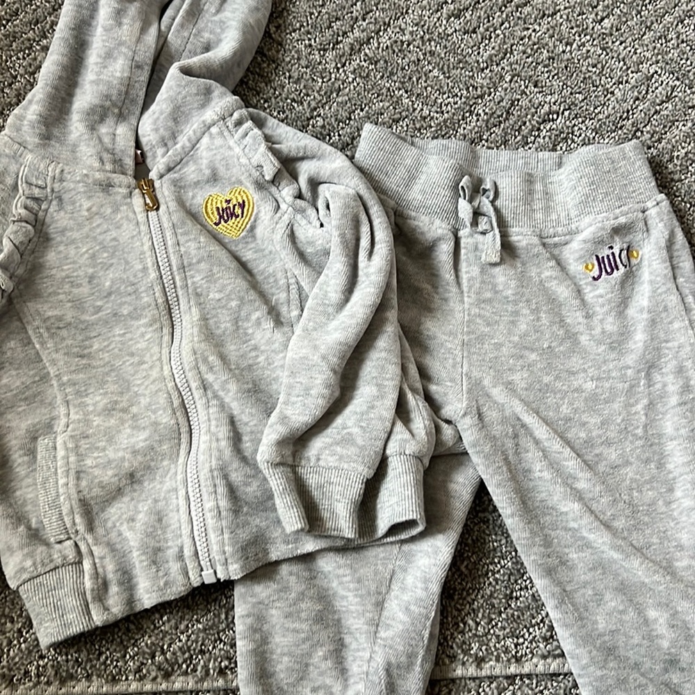 Gray Toddlers Juicy Couture Velour Track Suit
